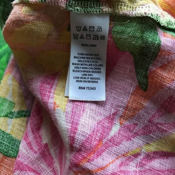 C&C California 100% Linen Top Shirt Blouse SZ 1X fruit print New w/tags - Picture 5 of 5